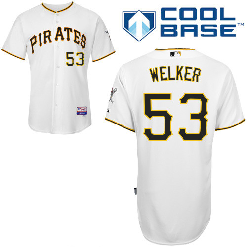 Duke Welker #53 MLB Jersey-Pittsburgh Pirates Men's Authentic Home White Cool Base Baseball Jersey
